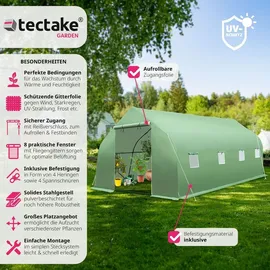 Tectake Foliengewächshaus Kunststoff Grün 18 m2