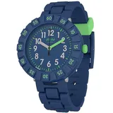Flik Flak SOLO DARK BLUE 34 mm Kunststoffgehäuse Blau Silikonarmband Blau