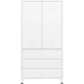 vidaXL Industrial Kleiderschrank 90x50x180 cm Weiß