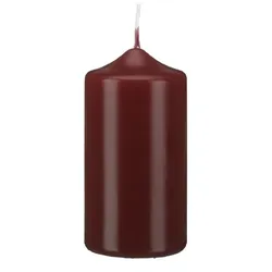 Kopschitz Kerzen Stumpen Kerzen Bordeaux 20 x Ø 5 cm, 6 Stück getauchte Stumpenkerzen mit Spitzkopf in RAL Qualität