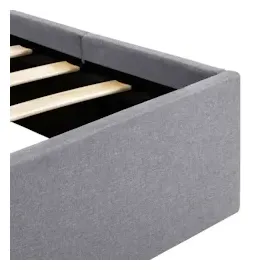 vidaXL Bett mit Bettkasten Hydraulisch LED Hellgrau Stoff 180x200 cm
