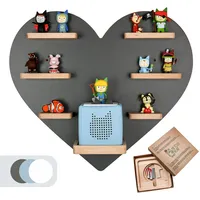 MR TEDDY BEAR Kinderregal Herz | Holzregal für die Toniebox und Tonies | Tonie-Regal hergestellt in der EU | Wandregal zum Spielen und Sammeln | Für Mädchen und Jungen | Anthrazit