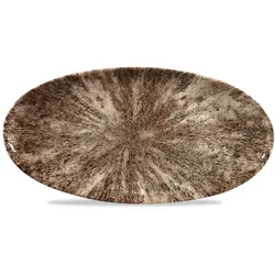 Churchill 6 x Platte Chefs oval 34,7x17,3cm STONE Zircon brown
