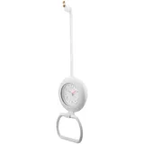 Cyrank Mini-Duschuhr, Badezimmer-Hängeuhr, wasserdichte Badezimmeruhr, Wanduhr für Küche, Badezimmer, batteriebetriebene Küchenuhr(Weiß)