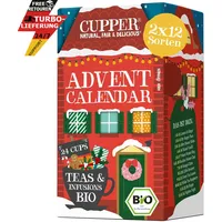 Cupper Bio Tee Adventskalender 2025 Geschenk Weihnachtskalender 24 Teebeuteln