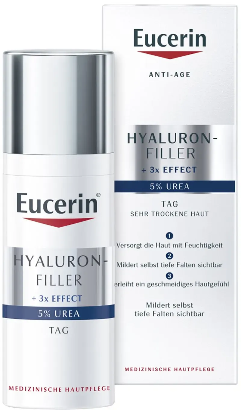 Eucerin Hyaluron-Filler 5% Urea Tagespflege – mildert sichtbar Falten und spendet intensive Feuchtigkeit