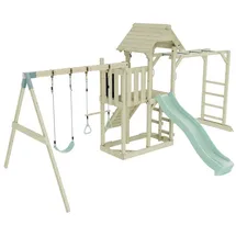 OUTDOORTOYS Spielturm Helsingborg mit Trapezstange Mintgrün