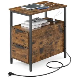 VASAGLE Beistelltisch rechteckig Spanplatte braun 35,0 x 60,0 x 61,0 cm, 1 St.