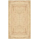 Marrakesch Orient & Mediterran Interior Jute Teppich Nora handgemacht aus Baumwolle in Natur Beige 70 x 140 cm