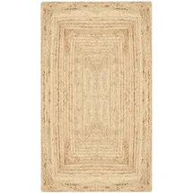Marrakesch Orient & Mediterran Interior Jute Teppich Nora handgemacht aus Baumwolle in Natur Beige 70 x 140 cm