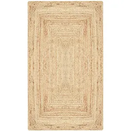 Marrakesch Orient & Mediterran Interior Jute Teppich Nora handgemacht aus Baumwolle in Natur Beige 70 x 140 cm