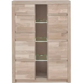 OTTO home Highboard 90 x 125 x 35 cm Eiche weiß gekalkt / Braun