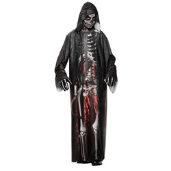 Underwraps Kostüm Realistisches Skelett, Schnelle gruselige Verkleidung für kleines Geld schwarz 134-146