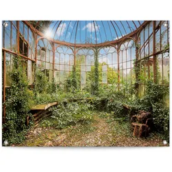 Poster REINDERS "Gartenpavillon", grün (farbe bild(er): grün), B:80cm H:60cm T:0,1cm, Leinwand, Bilder