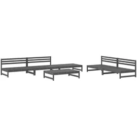 vidaXL 6-tlg. Garten-Lounge-Set Grau Massivholz Kiefer
