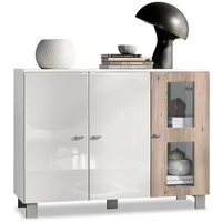 Vladon Sideboard, Silbereichen, 107x81x35 cm, Wohnzimmer, Kommoden & Sideboards,