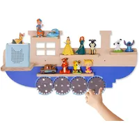 Todeco Tonie-Regal für Toniebox Hörfiguren, Magnetische Aufbewahrung für 10-15 Tonie, Wandregal Kinderzimmer für Mädchen & Jungen, Schiffsform