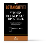 Botanical Mix Vitamin D3 + K2 Pocket Liposomal – mit Vitamin D3 und Vitamin K2 – nützlich bei Muskelschwäche und Abbau der Abwehrkräfte – 20 Sticks à 1 g