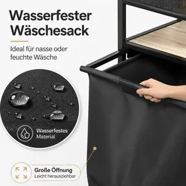 DanDiBo Ambiente DanDiBo Wäschekorb mit Rollen und 2 Ablage Wäscheregal Wäschesammler 2 Fächer 96698 Wäschebox Regal Wäschetonne Wäschewagen Wäschesortierer...