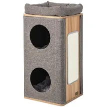 Costway Katzenhaus Kratztonne 3 Etagen  grau