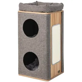 Costway Katzenhaus Kratztonne 3 Etagen  grau