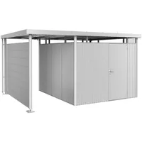 Biohort Seitendach für Gartenhaus HighLine 5 Silber-Metallic 150x315x222 cm