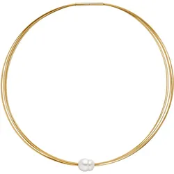 Firetti Halsreif »Schmuck Geschenk Omegareif mit Perle«, Made in Germany - mit Südseezuchtperle Firetti gelbgoldfarben-weiß
