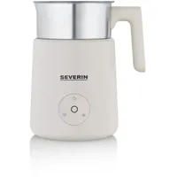 Severin Design Induktions-Milchaufschäumer, elektrischer Milchschäumer mit Edelstahlbehälter, kaltes & warmes Aufschäumen + Schokoladen-Funktion, geeignet für vegane Milch, Aesthetic, beige, SM 3589