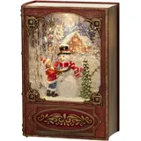 Konstsmide LED Wasserlaterne rot Buch Schneemann mit Kind 0,14 m x 0,19 m