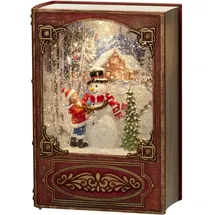 Konstsmide LED Wasserlaterne rot Buch Schneemann mit Kind 0,14 m x 0,19 m