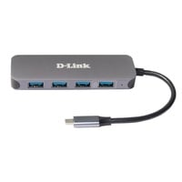 D-Link DUB-2340 USB-C auf 4-Port USB Hub mit Power Delivery - Grau