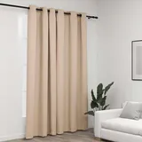 vidaXL Verdunkelungsvorhang mit Ösen Leinenoptik Beige 290x245 cm
