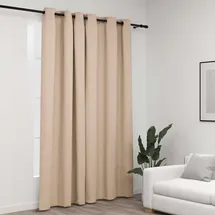 vidaXL Verdunkelungsvorhang mit Ösen Leinenoptik Beige 290x245 cm