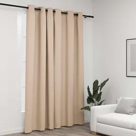 vidaXL Verdunkelungsvorhang mit Ösen Leinenoptik Beige 290x245 cm