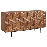 möbelando Sideboard Imphal (B/H/T: 144x72x47 cm), aus Korpus und Griffe: Sheesham Massivholz