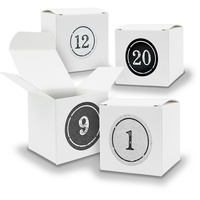 Adventskalender zum Füllen 24x Würfel 6,5cm WEISS + Sticker V04 Z04 - Weiß