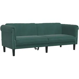 vidaXL Sofa 3-Sitzer Dunkelgrün Samt
