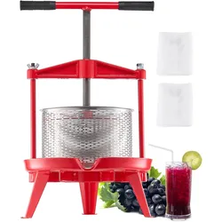 VEVOR Obstweinpresse Manuelle Presse Weinherstellung 9L Edelstahl Obstmühle