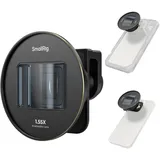 SmallRig 3578B Anamorphic Lens 1,55x Anamorphotisches Objektiv mit Objektivclip für Telefon, 2,76:1 Breitbild-Kino-Blaulichtobjektiv für T-Mount-Telefonkäfig, für iPhone 15/14/13/12, für Samsung S22-S21-3578B