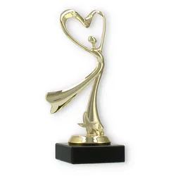 Pokal Kunststofffigur Modern Dance gold auf schwarzem Marmorsockel 17,5cm