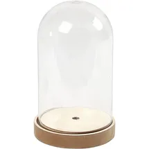 Creativ Company Plastikglas Glocke auf Holzfuß, H: 18 cm, D: 11 cm, 1Pck, Weihnachtsrot