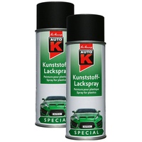 KWASNY Kunststoff Schwarz Lackspray 400Ml Spraydose Plastiklack Sprühlack 233 097 2X