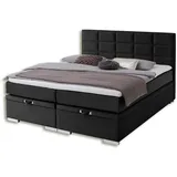 Roller Boxspringbett - schwarz - H3 - 160x200 cm