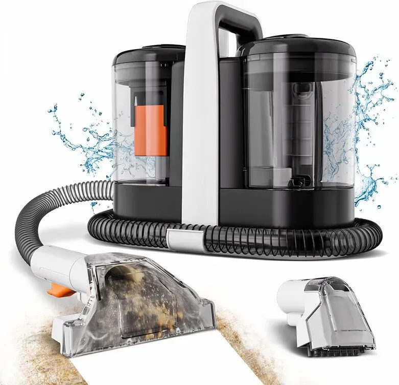 OMESER W07 Handstaubsauger für Teppiche 600W, 15Kpa, kabelgebunden, Punktreinigungsgerät für nasse Stoffe, Sofa-Reinigung, Haustiere, tragbar für Auto