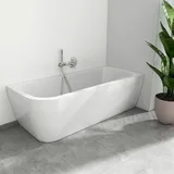 evineo ineo2 Eck-Badewanne für individuelle Ab- und Überlaufsysteme L: 180 B: 80 cm, Raumecke rechts, BE4027WH,