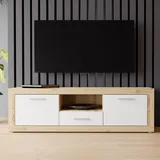 Forte TV - Lowboard Artisan eiche, - weiß 148 cm TV-Board, - BACCIO