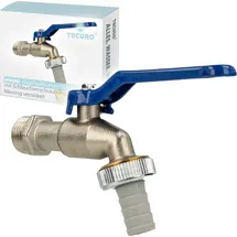 tecuro Kugelauslaufhahn 1/2 Zoll Messing vernickelt blau