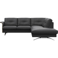 FLEXLUX Ecksofa Glow, super bequem durch hochwertigem Sitzaufbau mit Federkern, L-Form, Modernes skandinavisches Design schwarz