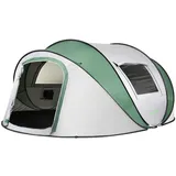 EchoSmile Pop up Zelt 4-8 Personen, Wurfzelt Wasserdicht mit 2 Belüftungsfenstern, Familienzelt & Campingzelt für Picknick, Wandern und Outdoor Aktivitäten (Grün & Weiß(5-8 Personen))
