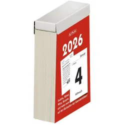 herlitz Tages Abreißkalender 2026 – 1 Tag pro Seite, Tageskalender Nr4, 65x100 mm